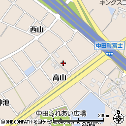愛知県豊田市中田町高山周辺の地図