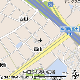 愛知県豊田市中田町（高山）周辺の地図