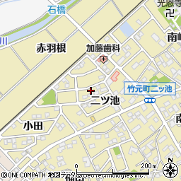 愛知県豊田市竹元町二ツ池周辺の地図