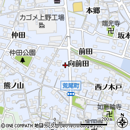 愛知県東海市荒尾町向前田周辺の地図