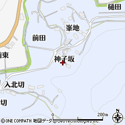 愛知県豊田市田折町神子坂周辺の地図