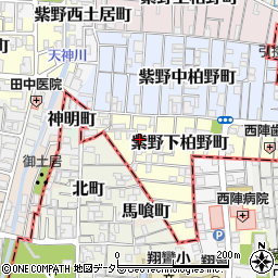 京都府京都市北区紫野下柏野町周辺の地図