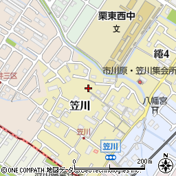 滋賀県栗東市笠川周辺の地図