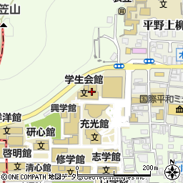 立命館大学 存心館食堂周辺の地図