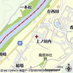 愛知県岡崎市桑原町（上ノ垣内）周辺の地図