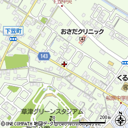 滋賀県草津市下笠町523-24周辺の地図