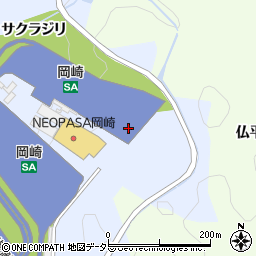 新東名高速道路岡崎ＳＡ下り周辺の地図