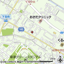 滋賀県草津市下笠町523-23周辺の地図