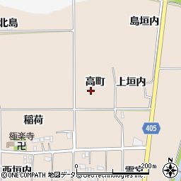 京都府亀岡市河原林町勝林島高町周辺の地図