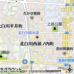 京都府京都市左京区北白川西瀬ノ内町周辺の地図