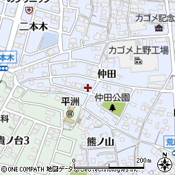 愛知県東海市荒尾町仲田周辺の地図