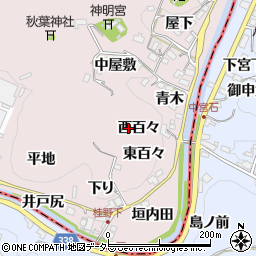 愛知県豊田市桂野町西百々周辺の地図