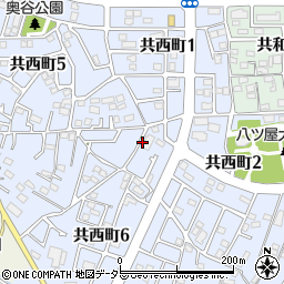 愛知県大府市共西町周辺の地図