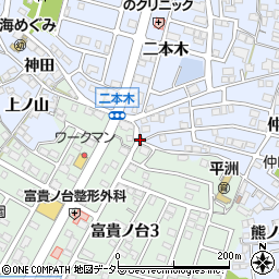 愛知県東海市荒尾町本田池周辺の地図