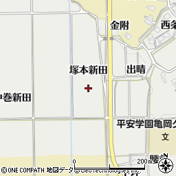 京都府亀岡市千歳町毘沙門（塚本新田）周辺の地図