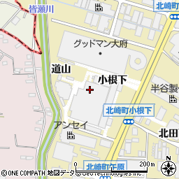 愛知県大府市北崎町（小根下）周辺の地図