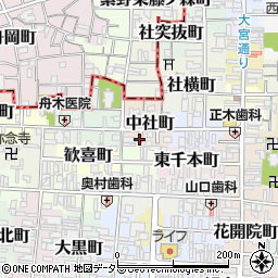 京都府京都市上京区中社町周辺の地図