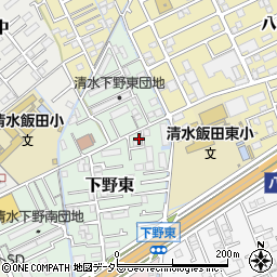 静岡県静岡市清水区下野東1-57周辺の地図