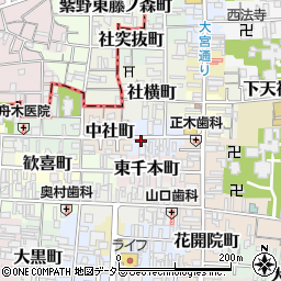 京都府京都市上京区東社町周辺の地図