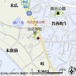 愛知県大府市共和町奥谷周辺の地図