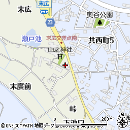 愛知県大府市共和町（奥谷）周辺の地図