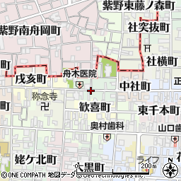 京都府京都市上京区西社町周辺の地図
