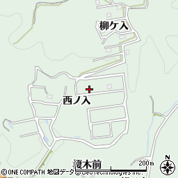 愛知県豊田市花沢町（西ノ入）周辺の地図