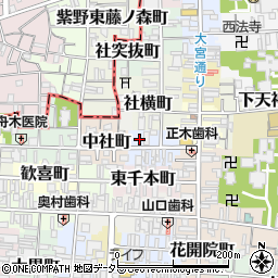 京都府京都市上京区東社町334周辺の地図