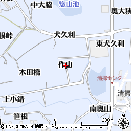 愛知県東海市荒尾町作山周辺の地図