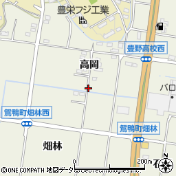 愛知県豊田市鴛鴨町（高岡）周辺の地図