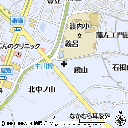 愛知県東海市荒尾町鏡山周辺の地図