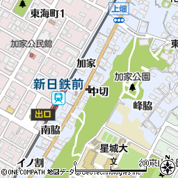 愛知県東海市荒尾町中切周辺の地図