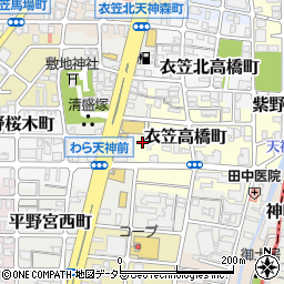 京都府京都市北区衣笠高橋町周辺の地図