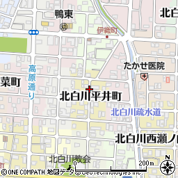 京都府京都市左京区北白川平井町周辺の地図