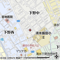静岡県静岡市清水区下野中6-54周辺の地図
