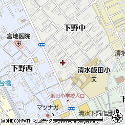 静岡県静岡市清水区下野中6周辺の地図