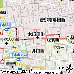 京都府京都市上京区木瓜原町周辺の地図