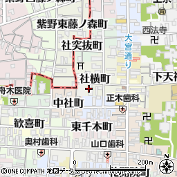 京都府京都市上京区社横町周辺の地図