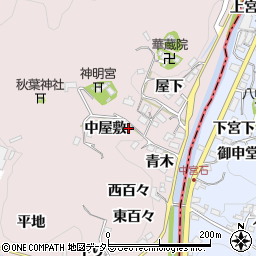 愛知県豊田市桂野町中屋敷周辺の地図