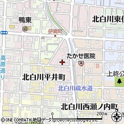 京都府京都市左京区北白川東平井町周辺の地図