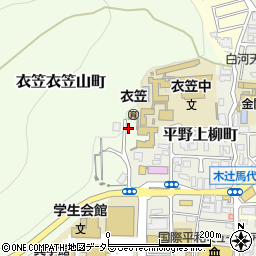 京都府京都市北区衣笠衣笠山町周辺の地図