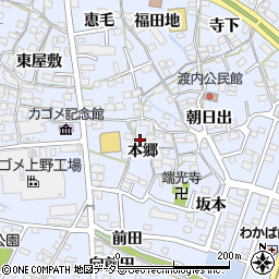 愛知県東海市荒尾町本郷周辺の地図