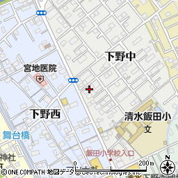 静岡県静岡市清水区下野中6-25周辺の地図