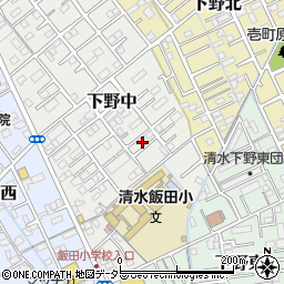 静岡県静岡市清水区下野中8-3周辺の地図