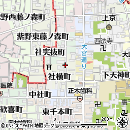 京都府京都市上京区竪社南半町周辺の地図