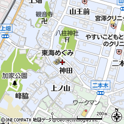 愛知県東海市荒尾町神田周辺の地図