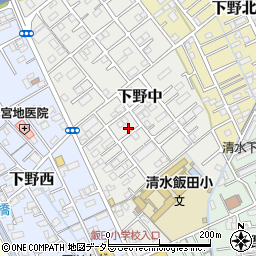 静岡県静岡市清水区下野中7-3周辺の地図