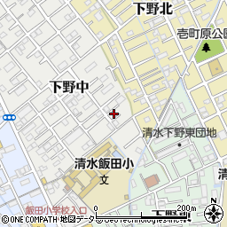 静岡県静岡市清水区下野中3-12周辺の地図