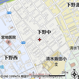 静岡県静岡市清水区下野中7-12周辺の地図