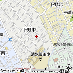 静岡県静岡市清水区下野中8-25周辺の地図